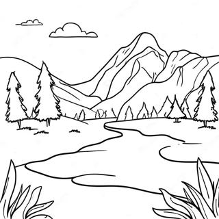 Tundra Landscape Coloring Page | Tundra coloring page
