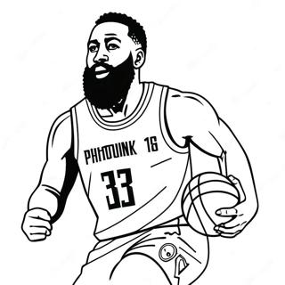 James Harden Slam Dunk Coloring Page | James Harden coloring page