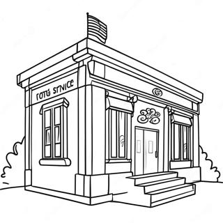 Post Office Coloring Page | Post Office coloring page