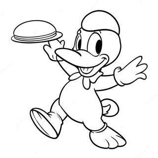 Playful Donald Duck Coloring Page | Donald and Daisy coloring page