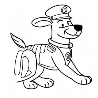 Police Dog in Action Coloring Page | Police Dog coloring page