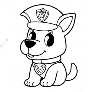 Cute Police Dog with Badge Coloring Page | Police Dog coloring page