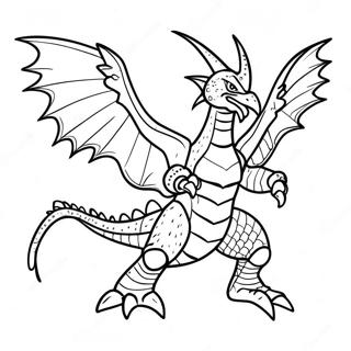 Gigan in a Fierce Battle Coloring Page | Gigan coloring page