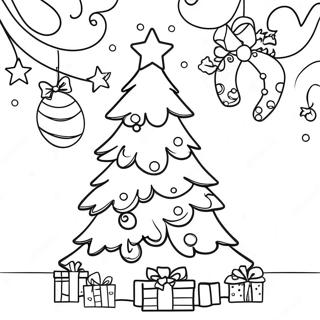 Joyful Christmas Tree Coloring Page | Feliz Navidad coloring page