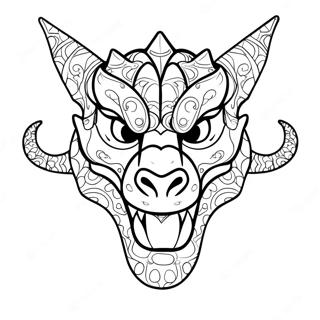 Dragon Head Coloring Page | Dragon Head coloring page