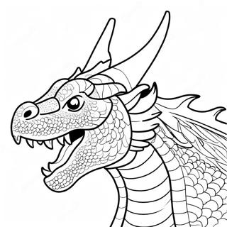 Fire-Breathing Dragon Head Coloring Page | Dragon Head coloring page