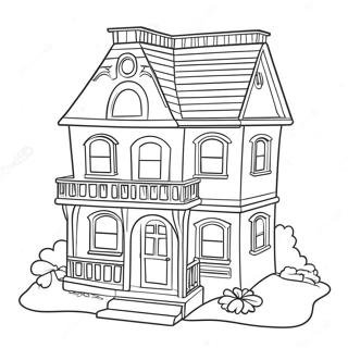 Charming Barbie House Coloring Page | Barbie House coloring page