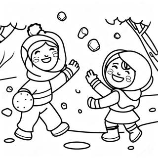 Snöbollskrig Målarbilder