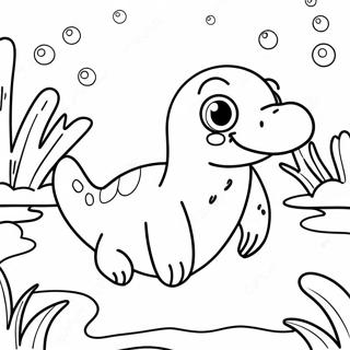 Cute Platypus Swimming Coloring Page | Platypus coloring page