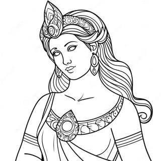 Beautiful Goddess Coloring Page | Beautiful Goddess coloring page