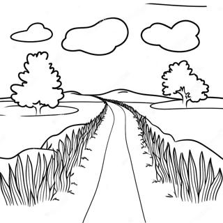 Beautiful Iowa Landscape Coloring Page | Iowa coloring page