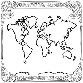 Map of the World Coloring Page | Map coloring page