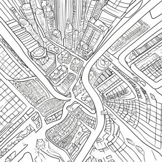 Detailed City Map Coloring Page | Map coloring page