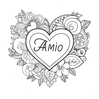 Te Amo Heart Coloring Page | Te Amo coloring page