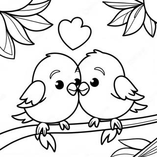 Te Amo Love Birds Coloring Page | Te Amo coloring page