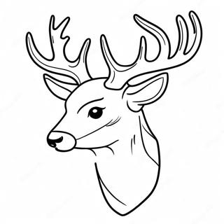 Deer Head Silhouette Coloring Page | Deer Head coloring page