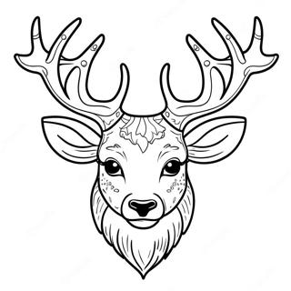 Majestic Deer Head Coloring Page | Deer Head coloring page