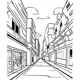 Vibrant Memphis Street Art Coloring Page | Memphis coloring page