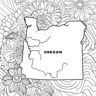 Oregon State Map Coloring Page | Oregon coloring page