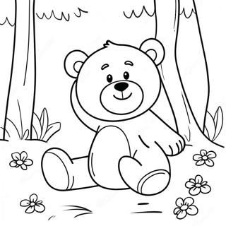 Cute Brown Bear Playing in the Forest Coloring Page | Brown Bear Brown Bear coloring page