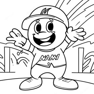 Miami Marlins Mascot Coloring Page | Miami Marlins coloring page