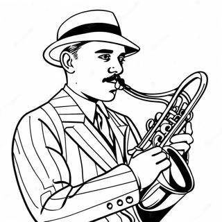 1920s Jazz Musician Coloring Page | 1920s coloring page