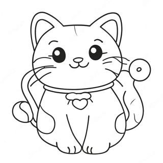 Cute Candy Cat in a Playful Pose Coloring Page | Candy Cat Poppy Playtime coloring page