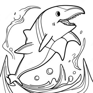 Megalodon Shark Roaring Coloring Page | Megalodon Monster Jam coloring page