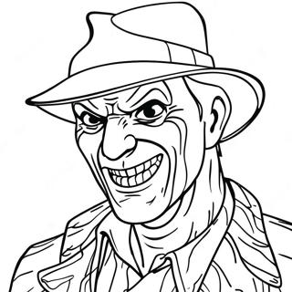 Scary Freddy Krueger Nightmare Coloring Page | Freddy Krueger coloring page