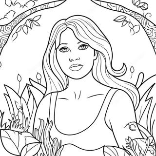 Eve in a Beautiful Garden Coloring Page | Eve coloring page