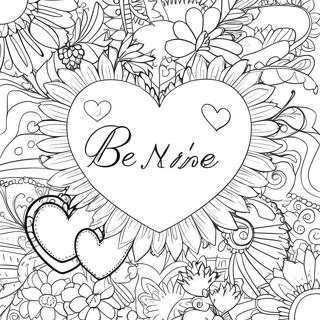 Be Mine Heart Coloring Page | Be Mine coloring page