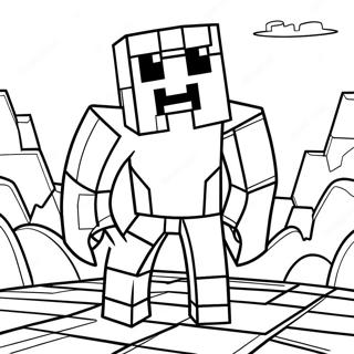 Adventurous Minecraft Creeper Coloring Page | Cool Minecraft coloring page