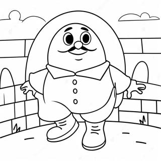 Colorful Humpty Dumpty Coloring Page | Nursery Rhymes coloring page