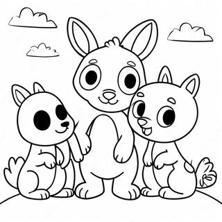 Bing with Friends Coloring Page | Bing coloring page