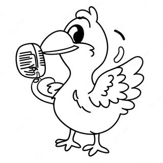 Big Bird Singing Cheerful Song Coloring Page | Big Bird coloring page