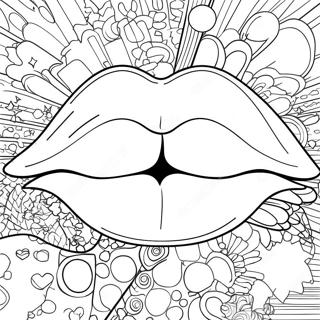 Pop Art Lips Coloring Page | Pop Art Lips coloring page