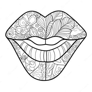 Bold Pop Art Lips Coloring Page | Pop Art Lips coloring page