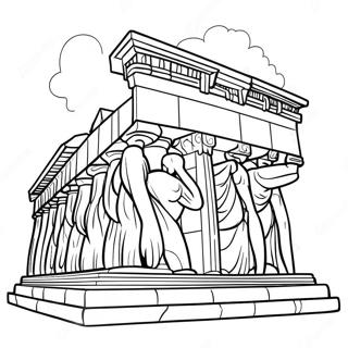 Ancient Parthenon Coloring Page | Parthenon coloring page