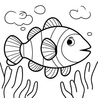 Clownfish Underwater Scene Coloring Page | Clownfish coloring page