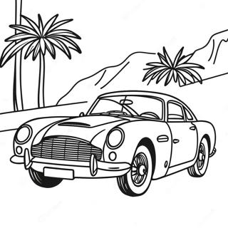 Classic James Bond Car Coloring Page | James Bond coloring page