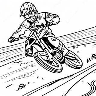 Eli Tomac Racing on Dirt Track Coloring Page | Eli Tomac coloring page