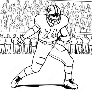 BYU Footballspieler in Aktion Ausmalbild | BYU Fußball Ausmalbild