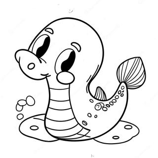 Cute Cartoon Eel Coloring Page | Eel coloring page