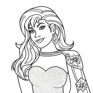 Jem in Sparkly Outfit Coloring Page | Jem and the Holograms coloring page