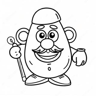 Funny Mr Potato Head with Accessories Coloring Page | Mr Potato Head coloring page
