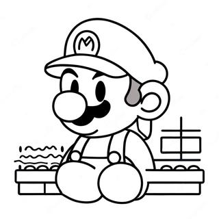 8 Bit Mario Coloring Page | 8 Bit Mario coloring page