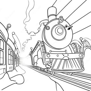 Magical Polar Express Train Coloring Page | The Polar Express coloring page