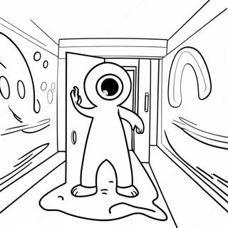 SCP 173 in a Dark Room Coloring Page | SCP 173 coloring page