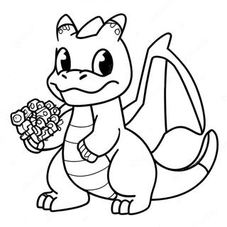 Charizard in Action Lego Coloring Page | Lego Pokemon coloring page