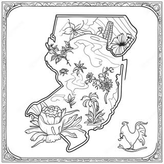 New Jersey State Outline Coloring Page | New Jersey coloring page